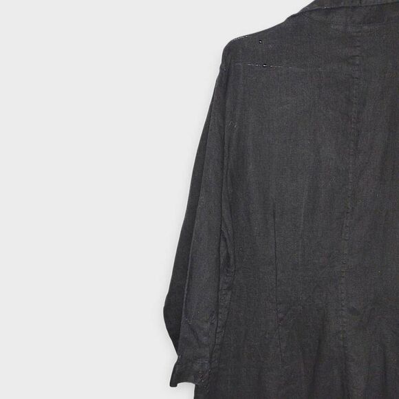 Vtg CHICOS DESIGN Shirt Dress Sz 3/ US 16 100% Linen Tunic Shirt Corpcore Y2K - Picture 7 of 9